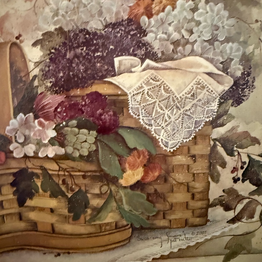 🌸 Pat Richter “Swan Song Flowers” Signed Art Print (2001) Collector’s Edition 🌸 - Picture 3 of 5